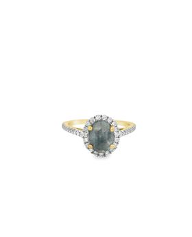 Oval S+P Halo Ring Yellow
