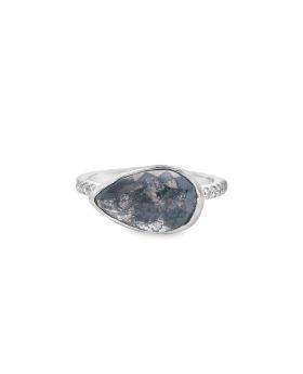 E-W S+P Pear Ring White