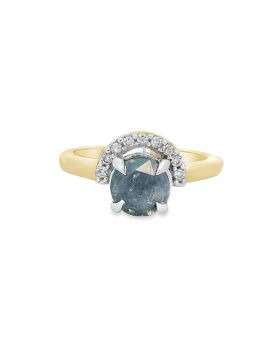 Half Halo S+P Diamond Ring Yellow