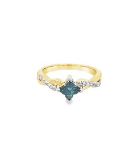 Twist Blue S+P Ring Yellow