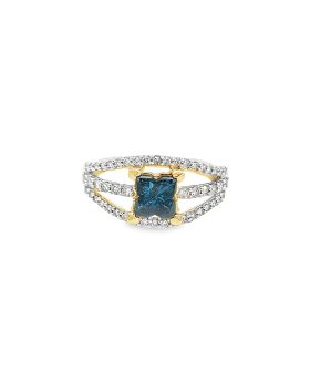Strand Clover Blue S+P Ring Yellow