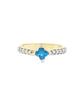 Clover Blue S+P Ring #4 Yellow