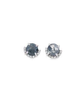 Half Halo S+P Round Earring