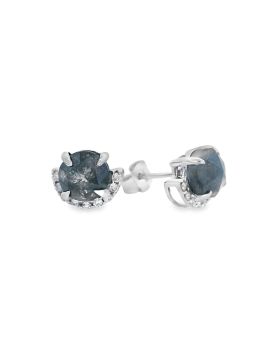 Half Halo S+P Round Earring