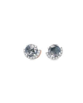 Half Halo S+P Round Earring Rose