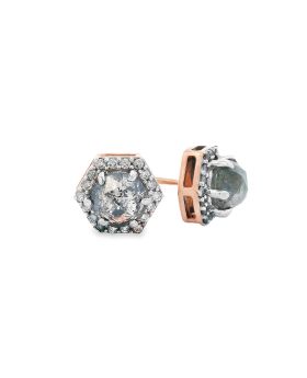 Round Hex S+P Earrings #2 Rose