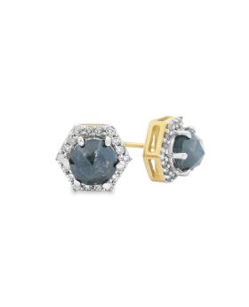 Round Hex S+P Earrings #2 Yellow