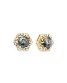Round Hex S+P Earrings #2 Yellow