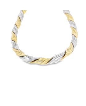 Thick Two-Tone Twisted Necklace