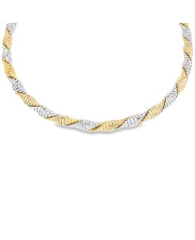 Thin Two-Tone Twisted Necklace